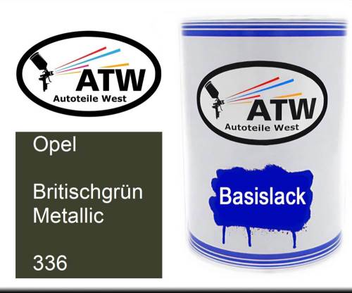 Opel, Britischgrün Metallic, 336: 500ml Lackdose, von ATW Autoteile West.